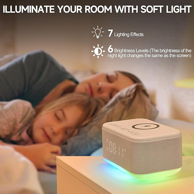 Alarm Clock Speaker Wireless Charger, Digital Alarm Clocks Bedrooms Bluetooth - Image 7