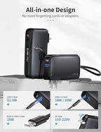 1 Pack Portable Charger with Built-in USB-C Cable & Plug, 000mAh 5V/4.5A Power - Image 2