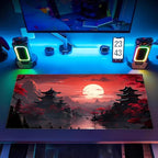 Red and Black Mouse Pad Japanese Desk Mat Gaming Mousepad Extended Large Mouse - Image 7