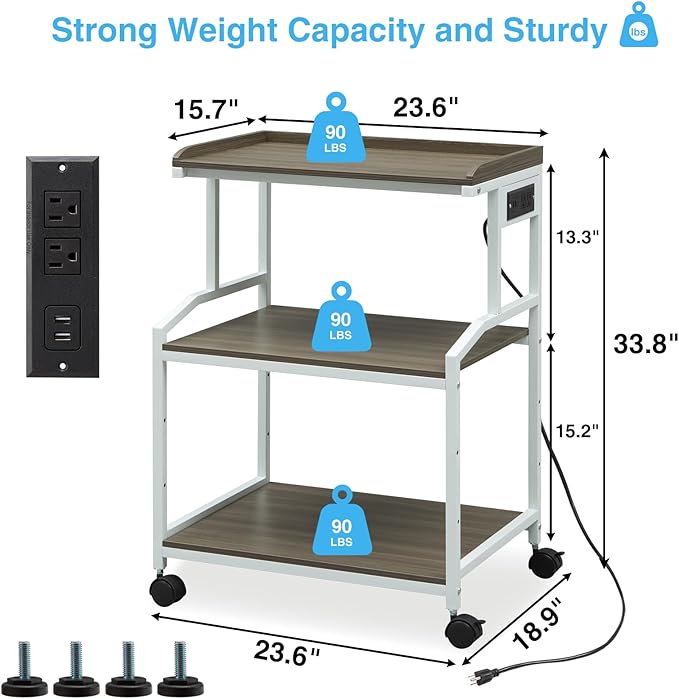Lauren&Harold 34'' Printer Stand - Image 8