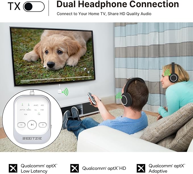 Ultra Bluetooth 5.4 Transmitter & Receiver, 2-in-1 Wireless Audio Transmitter - Image 4