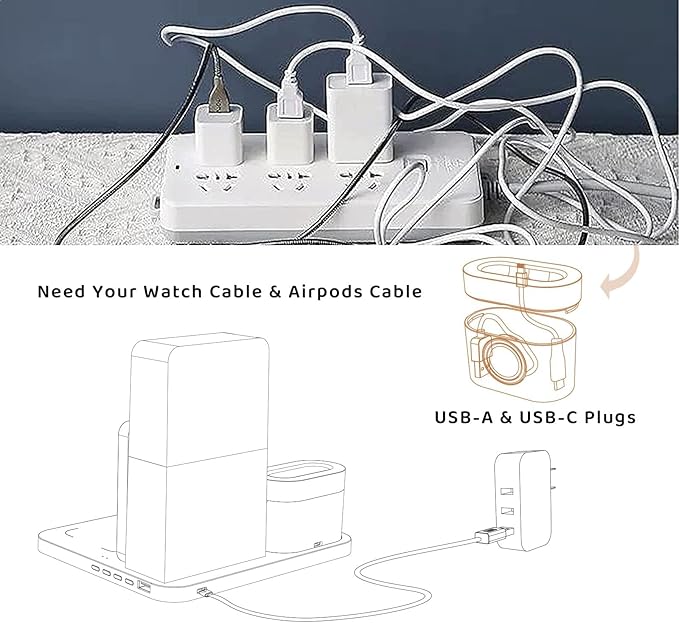 Wireless Charging Station, iPhone 3 in 1 Fast 15W Wireless Charger - Image 5