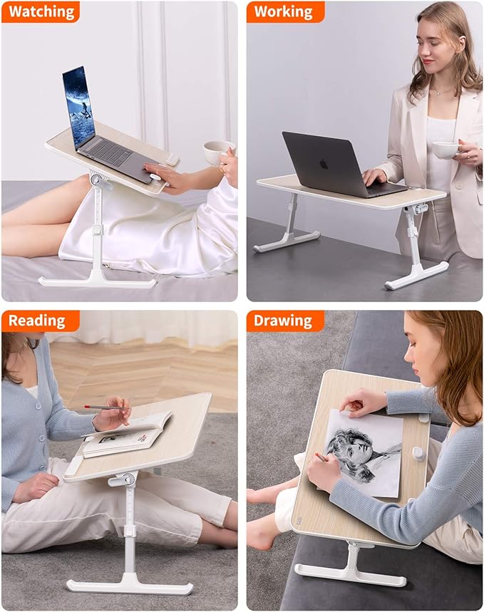 Laptop Desk for Bed, SAIJI Lap Desks Bed Trays for Eating Writing, Adjustable - Image 7