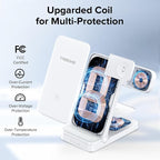 Wireless Charger, Tribone 3 in 1 Foldable Fast Charger - Image 3