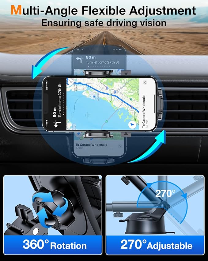 HTU 2025 Upgraded Car Phone Holder 【Safety Certs & No Smell】 Cell Phone Holder - Image 8