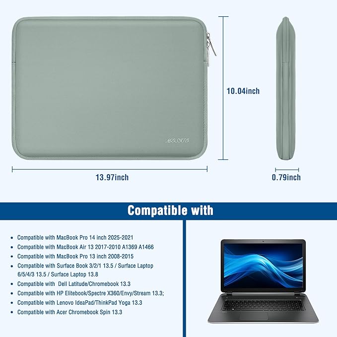 MOSISO Laptop Case 13.3 inch, 13-13.3 inch Laptop Sleeve Bag Compatible - Image 6