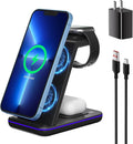 Wireless Charging Station, 3 in 1 Fast Wireless Charger by Barpecyou