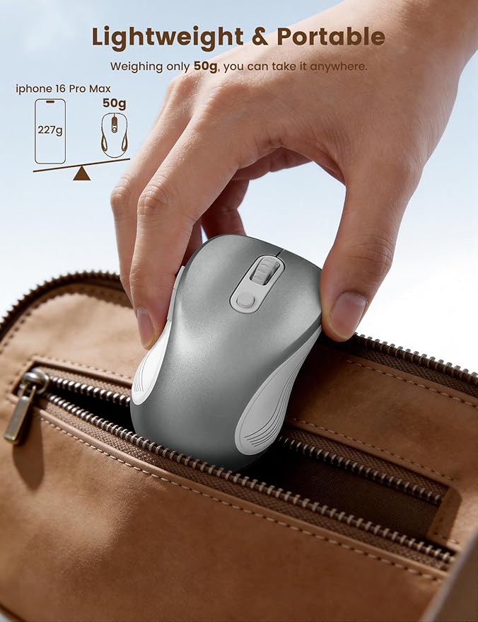 WisFox 2.4G Wireless Mouse for Laptop, Ergonomic Computer Mouse - Image 7