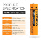 AAA Battery 8PCS 1.2V 630mAh NI-MH Rechargeable HHR-65AAABU - Image 2