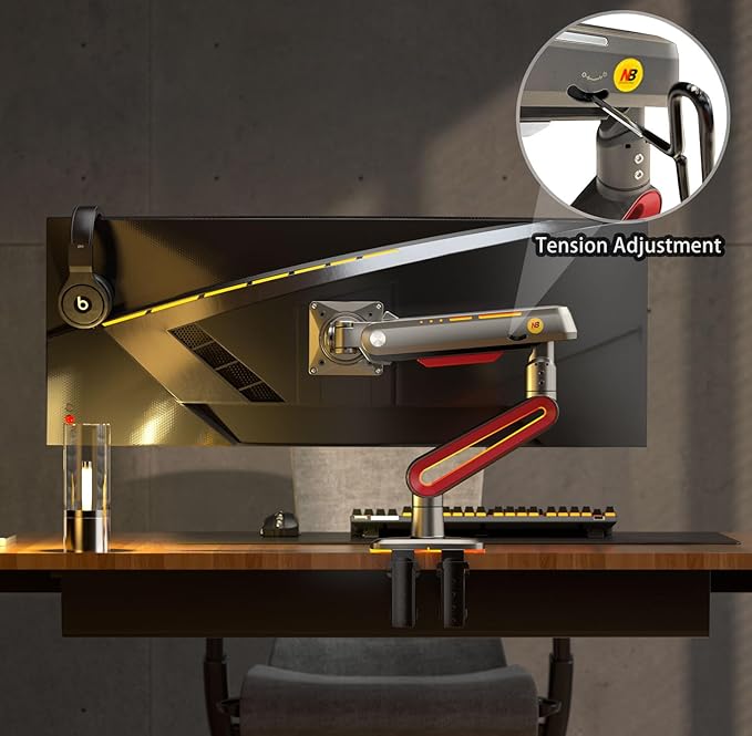 RGB Gaming Monitor-arm for Flat/Ultrawide/Curved Monitors 32 to 60 inch - Image 7