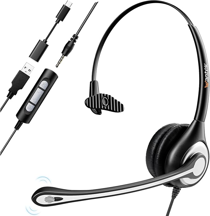 Headset wtih Mic, USB Headset by Wantek