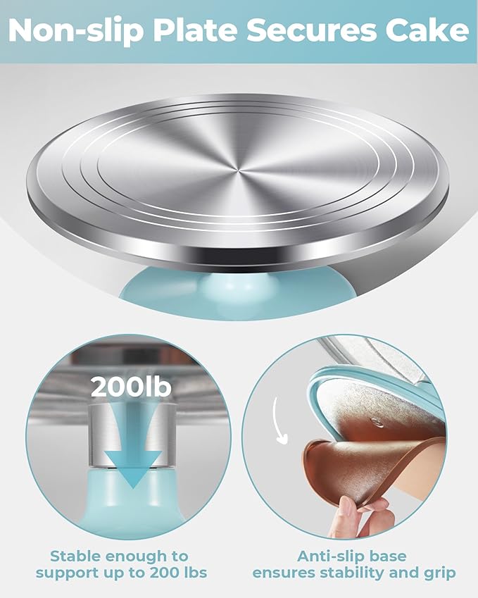 Kootek Aluminium Alloy Revolving Cake Stand 12 Inch Rotating Cake Turntable - Image 5
