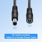 PNGKNYOCN DC 5.5x2.5mm 1 Male to 2 Female Power Supply Splitter Cord 30CM - Image 3