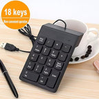 Wired Number Pad, Numeric Keypad, Numpad Keyboard 18Keys USB Keypad Office - Image 2