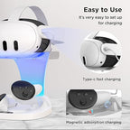 YOGES Charging Dock for Meta Quest 3S, Quest 3 Fast Charging Station - Image 6