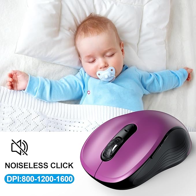 WisFox 2.4G Wireless Mouse for Laptop, Ergonomic Computer Mouse - Image 3