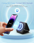 Magnetic Wireless Charger for iPhone: Fodable 3 in 1 Charging Station for - Image 7