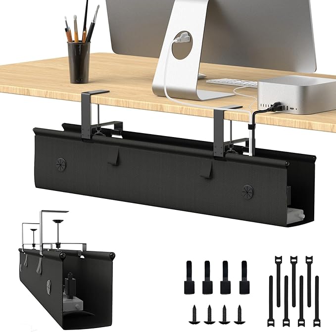 Under Desk Cable Management Tray, 30-inch No-Drill Cord Organizer by Unknown
