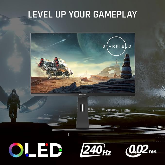 ViewSonic XG272-2K-OLED 27 Inch 1440p 240Hz OLED Ergonomic White Gaming Monitor - Image 2