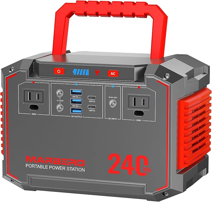 MARBERO Portable Power Station 240Wh 350W Peak Camping Portable Power Bank by MARBERO