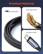 3 in 2 Multi Charging Cable for Apple Watch Charger, Nylon Braided 4FT Multi - Image 4
