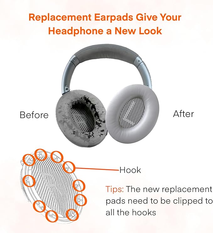 MBWIGF Replacement Ear Pads for Bose QuietComfort 35 & Quiet Comfort 35 II - Image 6