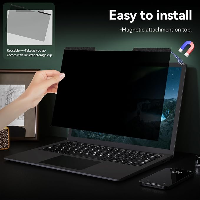 Magnetic Laptop Screen Privacy Shield 16:9 Aspect Ratio Anti-Glare Blue Light - Image 4