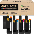 6022 6027 Toner Cartridge Set 4-Pack High-Yield Replacement by KingKJInkToner