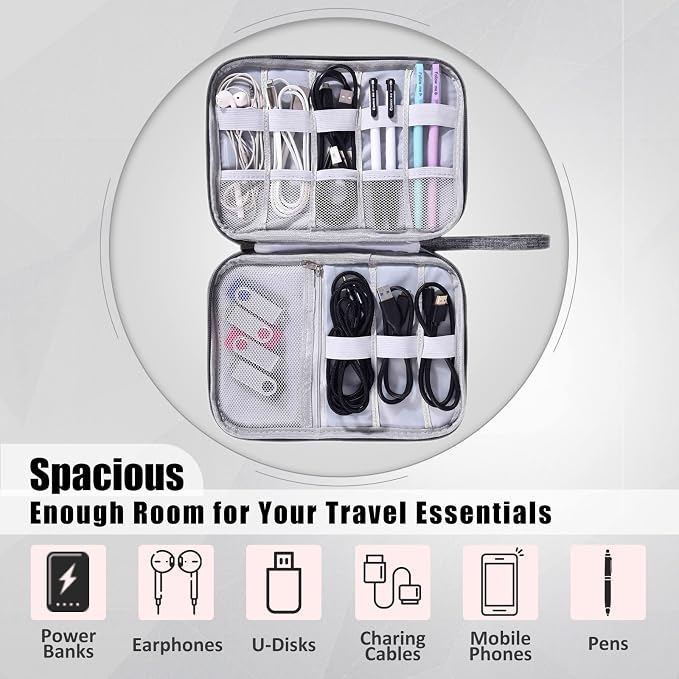 CILLA Travel Cord Organizer Case, Portable Waterproof Storage Bag - Image 3