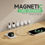 12 White Magnetic Cable Clips, Under Desk Cable Management, Cord Holder - Image 2
