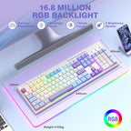 RisoPhy Wireless Gaming Keyboard, Tri-Mode BT5.0/2.4GHz/USB-C, RGB Light up - Image 3