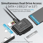 Unitek USB C to IDE and SATA Converter External Hard Drive Adapter Kit - Image 2