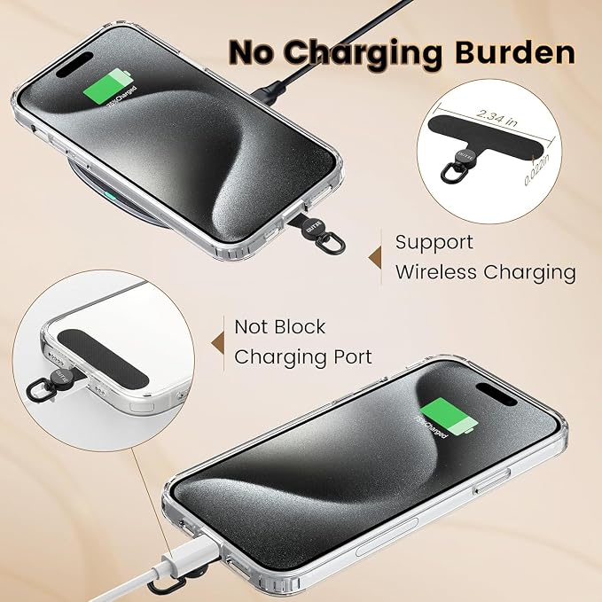 OUTXE Phone Tether Tab Rotatable 360°, 4 Pack TPU Phone Lanyard Patch - Image 3