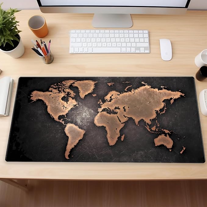 World Map Gaming Mouse Pad XXL Large Vintage Style Full Desk Mat Extended - Image 6