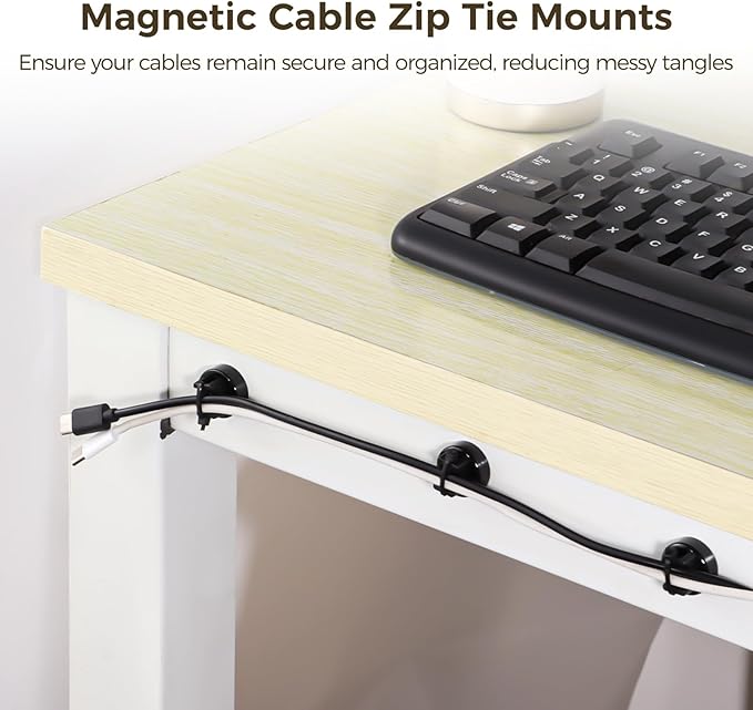 Magnetic Cable Zip Tie Mounts, Wire Management Bases - Image 2