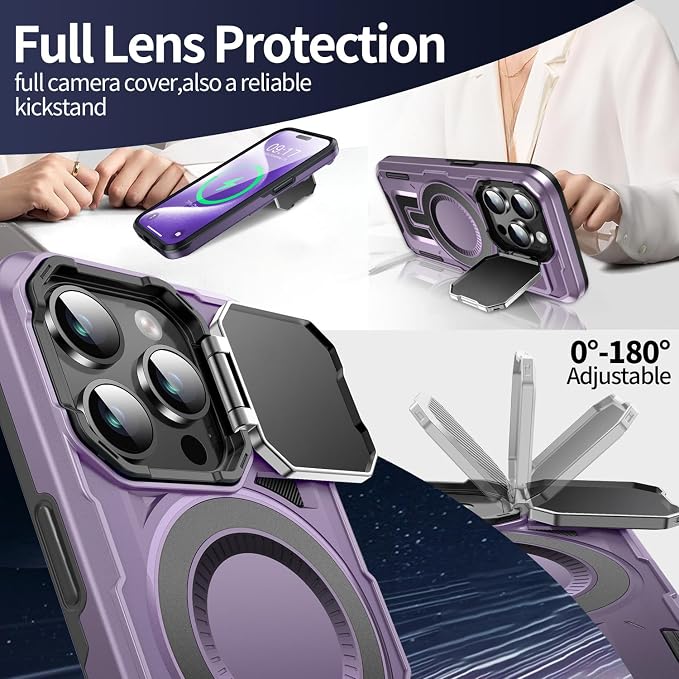 Camera Stand Case for iPhone 15 Pro Max, 2024 Version Military Grade Protective - Image 3