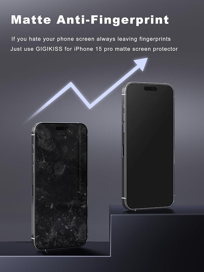 2 Pack Matte Screen Protector for iPhone 15 Pro 6.1 inch, Anti-Fingerprint & - Image 2