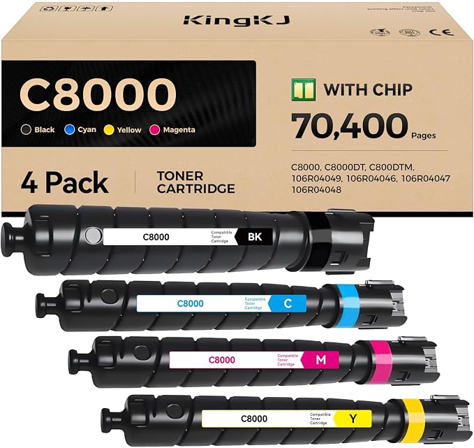 VersaLink C8000 High Capacity Toner Cartridge Set 4-Pack Replacement by KingKJInkToner