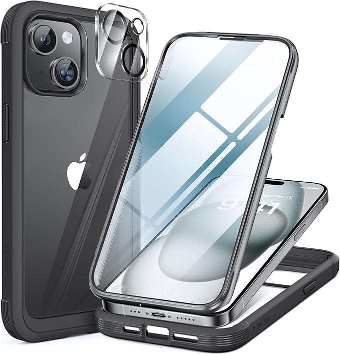 Miracase Glass Series Designed for iPhone 15 Plus Case 6.7', Full-Body Military by Miracase