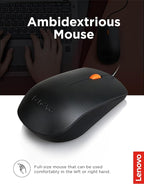 Lenovo 300 USB Combo, Full-Size Wired Keyboard & Mouse, Left or Right Hand Mouse - Image 4