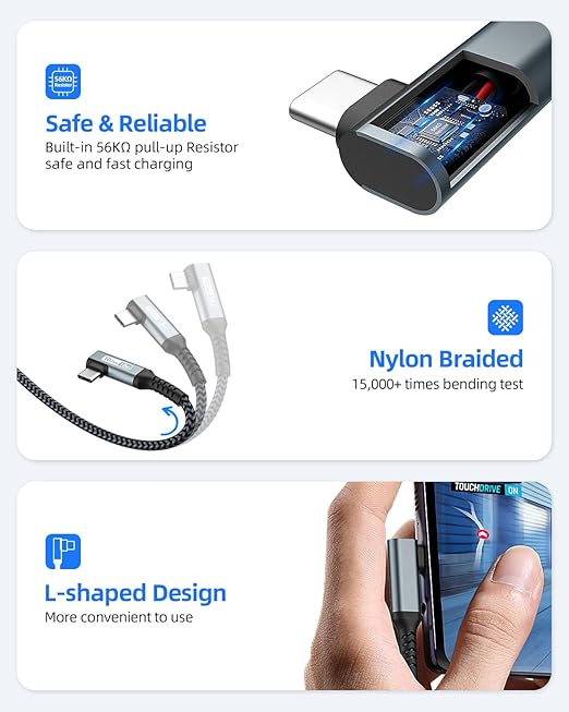 SUNGUY USB C Android Auto Cable 5FT, 3A USB C 3.1 Gen 2 to USB Cable 10Gbps - Image 6