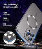Magnetic for iPhone 15 Pro Case Slim Soft Silicone Bumper Shockproof Metallic - Image 4