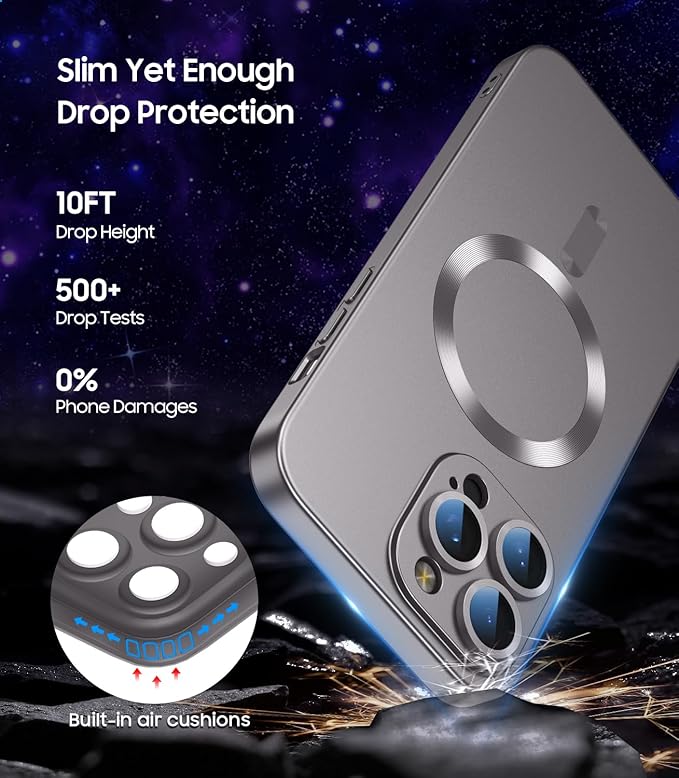 Magnetic for iPhone 15 Pro Case Slim Soft Silicone Bumper Shockproof Metallic - Image 4