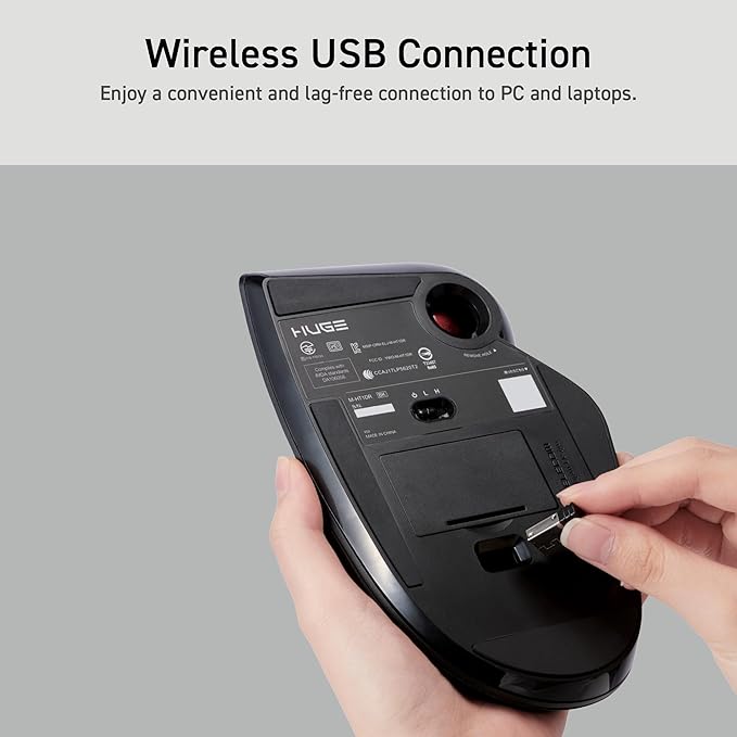 ELECOM HUGE Trackball, 2.4GHz Wireless USB, Index Finger Control, Customizable - Image 7