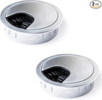 MAHDPRO Metal Desk Grommet 2 Inch Pack of 2-Silver Zinc Alloy Metallic Desk by MAHDPRO