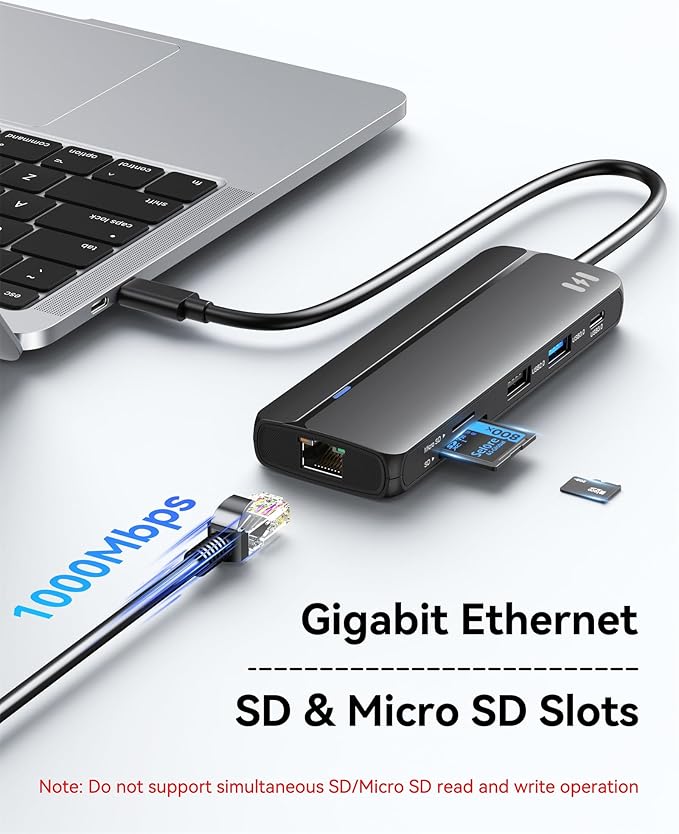 Selore Docking Station for MacBook Pro Air Windows, 10 in 1 Dual HDMI Adapter - Image 6