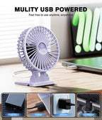 JZCreater USB Desk Fan, Mini Fan Portable, 3 Speeds Desktop Table Cooling Fan - Image 5