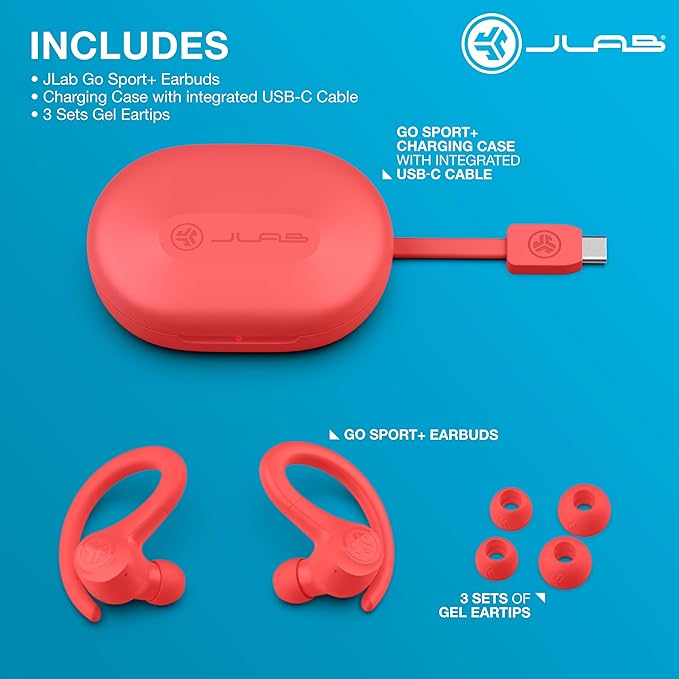JLab Go Sport+ Wireless Workout Earbuds Featuring C3 Clear Calling, Secure - Image 7