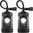 G-ELEK Outdoor Timer Outlet Waterproof, 24 Hour Outdoor Light Timer, Timers by G-ELEKDirect