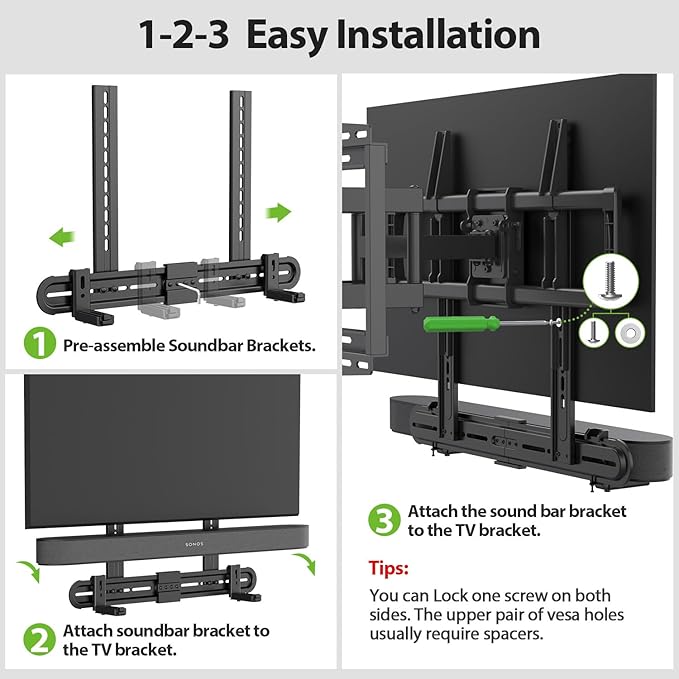 USX MOUNT Universal Soundbar Mount, Sound Bar TV Bracket - Image 6